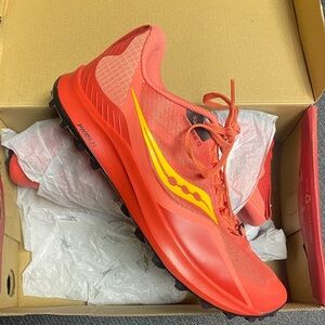 Saucony Fiery Red and Yellow Trail Shoes - Peregrine 12 - Never worn